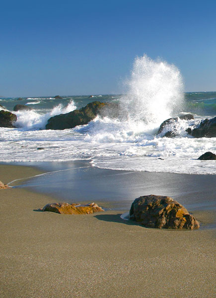 Ocean splash in Bodega Bay
