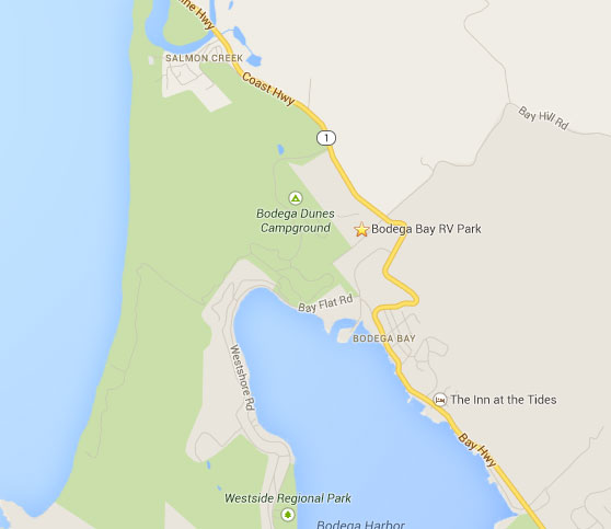 Bodega Bay RV Park map